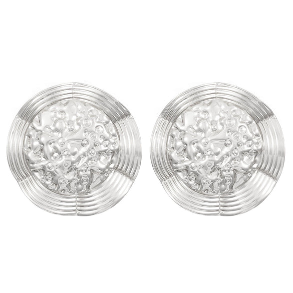 Exaggerated Distinctive Women's Metal Earrings With Irregular Fold Texture And Geometric Design Electroplated