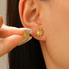 Exaggerated Distinctive Women's Stainless Steel Earrings With Shrimp Leg Sun Bow Design Electroplated