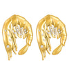 Exaggerated Distinctive Women's Stainless Steel Earrings With Shrimp Leg Sun Bow Design Electroplated