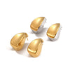Exaggerated Dropshaped Stainless Steel Women's Earrings With Electroplating Design