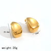 Exaggerated Dropshaped Stainless Steel Women's Earrings With Electroplating Design