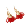 Exaggerated Electroplated Alloy Flower Earrings With Mesh Splicing And Petal Design For Women Wholesale