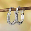 Exaggerated Electroplated Thick Silver Color Alloy Geometric Flower Earrings Creative Minimalist Women's Ear Jewelry