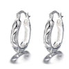 Exaggerated Electroplated Thick Silver Color Alloy Geometric Flower Earrings Creative Minimalist Women's Ear Jewelry