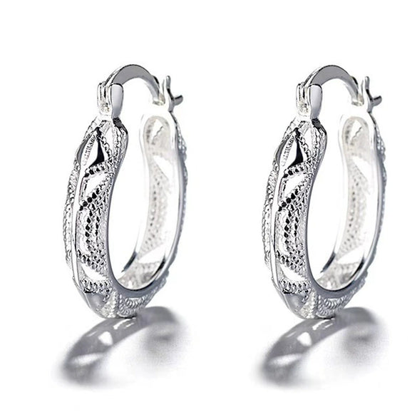 Exaggerated Electroplated Thick Silver Color Alloy Geometric Flower Earrings Creative Minimalist Women's Ear Jewelry