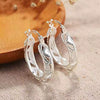 Exaggerated Electroplated Thick Silver Color Alloy Geometric Flower Earrings Creative Minimalist Women's Ear Jewelry