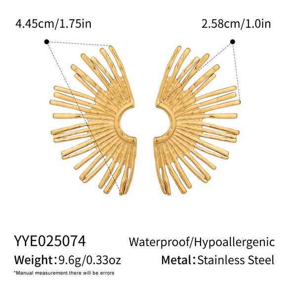 Exaggerated Everyday Versatile Geometric Stud Earrings For Women Stainless Steel Electroplated