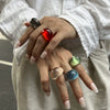 Exaggerated Fashion Candy Color Acrylic Geometric Ring Jewelry For Women