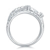 Exaggerated Fashion Geometric S925 Silver Moissanite Ring Set With Diamonds For Women