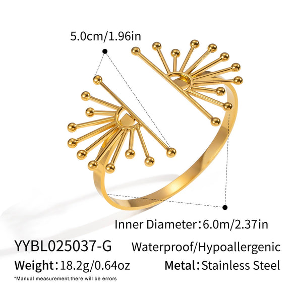 Exaggerated Floral Stainless Steel Bracelet With Electroplating For Women Light Luxury Niche Highend Nonfading Jewelry