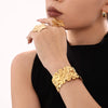 Exaggerated Flower Petal Opening Bracelet 316L Stainless Steel 18K Gold Plated