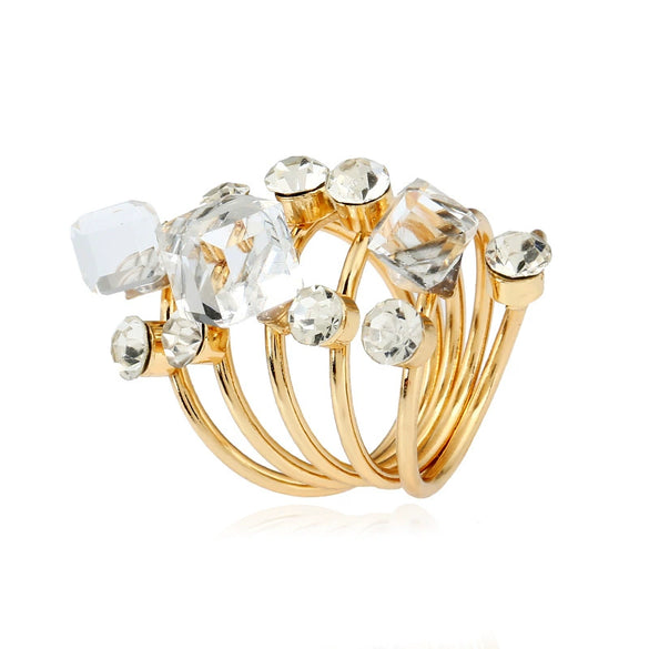 Exaggerated Flower Shaped Alloy Ring With Electroplated Original Design Unisex Statement Jewelry