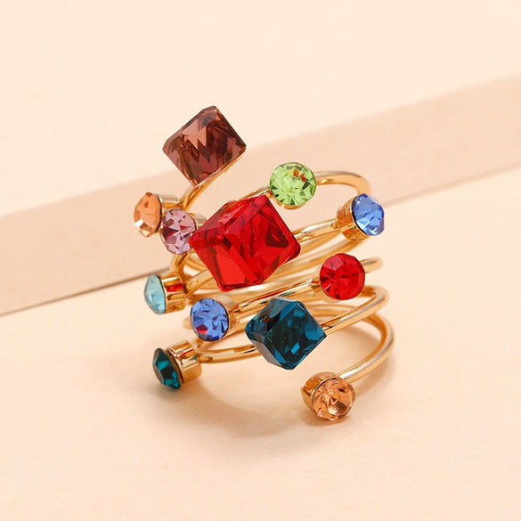 Exaggerated Flower Shaped Alloy Ring With Electroplated Original Design Unisex Statement Jewelry
