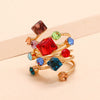 Exaggerated Flower Shaped Alloy Ring With Electroplated Original Design Unisex Statement Jewelry