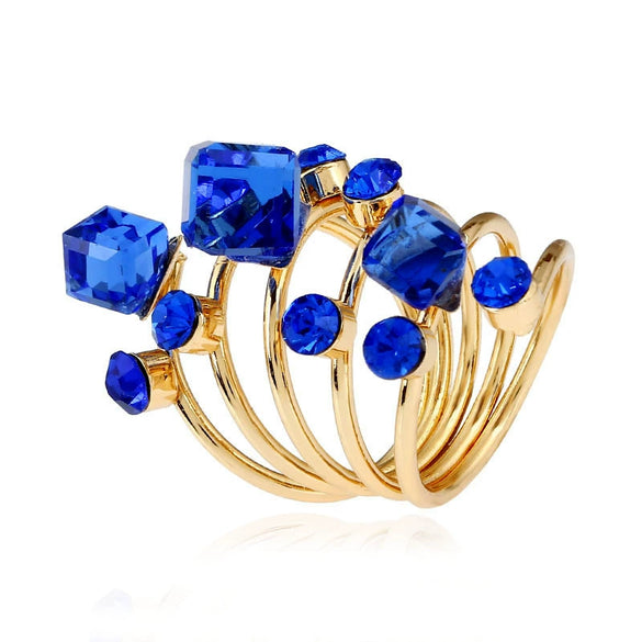 Exaggerated Flower Shaped Alloy Ring With Electroplated Original Design Unisex Statement Jewelry