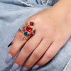 Exaggerated Flower Shaped Alloy Ring With Electroplated Original Design Unisex Statement Jewelry