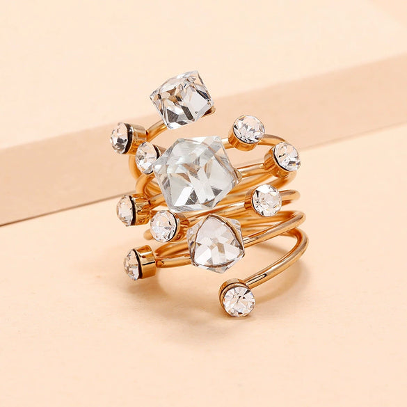 Exaggerated Flower Shaped Alloy Ring With Electroplated Original Design Unisex Statement Jewelry