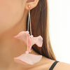 Exaggerated Flower Tassel Fabric Handmade Earrings Sweet Style