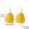 Exaggerated Flower Tassel Fabric Handmade Earrings Sweet Style