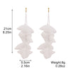 Exaggerated Flower Tassel Fabric Handmade Earrings Sweet Style