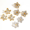 Exaggerated Flower Titanium Steel Ring For Women Inlaid With Pearls Electroplated Light Luxury Niche Adjustable High End
