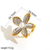 Exaggerated Flower Titanium Steel Ring For Women Inlaid With Pearls Electroplated Light Luxury Niche Adjustable High End