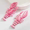 Exaggerated Geometric Alloy Baking Paint Women's Summer Oceanstyle Crayfish Earrings