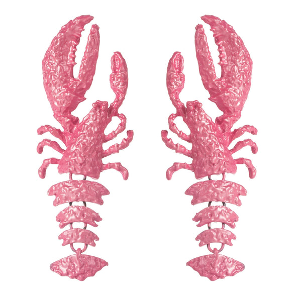 Exaggerated Geometric Alloy Baking Paint Women's Summer Oceanstyle Crayfish Earrings