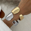 Exaggerated Geometric Alloy Electroplated Bracelet