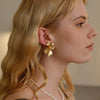 Exaggerated Geometric Alloy Statement Earrings With Electroplated Finish For Women And Men