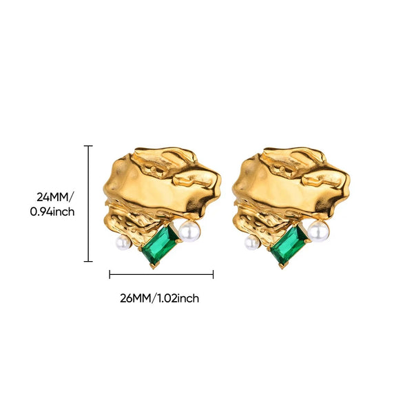 Exaggerated Geometric Copper Goldplated Unisex Earrings With Electroplating