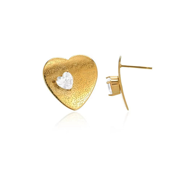 Exaggerated Geometric Copper Goldplated Unisex Earrings With Electroplating
