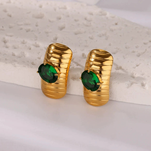 Exaggerated Geometric Copper Goldplated Unisex Earrings With Electroplating