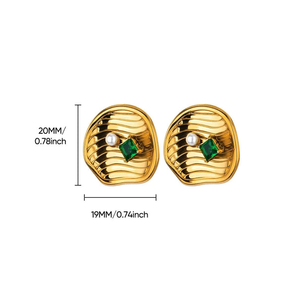 Exaggerated Geometric Copper Goldplated Unisex Earrings With Electroplating