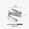 Exaggerated Geometric Irregular Open Stainless Steel Ring For Ladies With 18K Gold Plated Electroplating