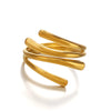 Exaggerated Geometric Irregular Open Stainless Steel Ring For Ladies With 18K Gold Plated Electroplating
