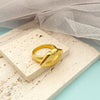 Exaggerated Geometric Lip Print Kiss Design Hollow Joker Ring Stainless Steel Jewelry With Electroplating