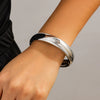 Exaggerated Geometric Metal Electroplated Irregular Wave Wide Spring Bracelet