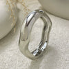 Exaggerated Geometric Metal Electroplated Irregular Wave Wide Spring Bracelet
