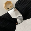 Exaggerated Geometric Metal Electroplated Irregular Wave Wide Spring Bracelet