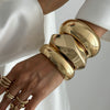 Exaggerated Geometric Metal Facet Electroplated Bracelet With Personality Design