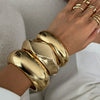 Exaggerated Geometric Metal Facet Electroplated Bracelet With Personality Design