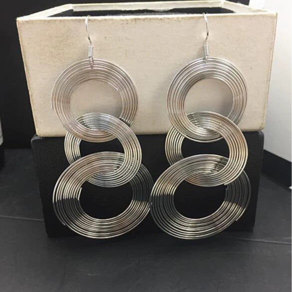 Exaggerated Geometric Multi Layer Circle Earrings In Electroplated Alloy For Women And Men Trendy Dangle Statement Ear Jewelry