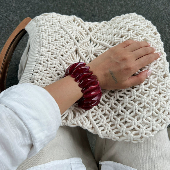 Exaggerated Geometric Resin Handmade Splicing Elastic Bracelet