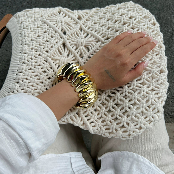 Exaggerated Geometric Resin Handmade Splicing Elastic Bracelet