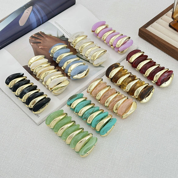 Exaggerated Geometric Resin Handmade Splicing Elastic Bracelet