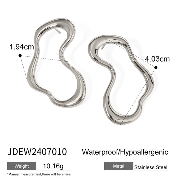 Exaggerated Geometric Stainless Steel Electroplated Women's Earrings