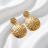Exaggerated Geometric Statement Earrings In Iron Alloy With Metallic Electroplated Finish And Stainless Steel Posts