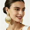 Exaggerated Geometric Statement Earrings In Iron Alloy With Metallic Electroplated Finish And Stainless Steel Posts