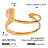 Exaggerated Gold Opening Bracelet In Stainless Steel With Geometric Style And Electroplating
